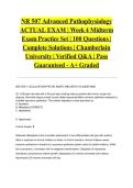 NR 507 Advanced Pathophysiology ACTUAL EXAM &vert; Week 4 Midterm Exam Practice Set &vert; 100 Questions &vert; Complete Solutions &vert; Chamberlain University &vert; Verified Q&A &vert; Pass Guaranteed - A&plus; Graded