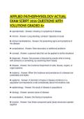 APPLIED PATHOPHYSIOLOGY ACTUAL EXAM SCRIPT 2026 QUESTIONS WITH SOLUTIONS GRADED A&plus;