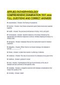 APPLIED PATHOPHYSIOLOGY COMPREHENSIVE EXAMINATION TEST 2026 FULL QUESTIONS AND CORRECT ANSWERS