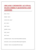 ORGANIC CHEMISTRY ACS FINAL  EXAM CORRECT QUESTIONS AND  ANSWERS 