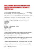EPIC Training Questions and Answers Latest &lpar;Verified Answers&rpar; &vert; Grade A&plus; &vert; 100&percnt; Correct