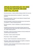 APPLIED PATHOPHYSIOLOGY TEST BANK 2026 SOLVED QUESTIONS AND EXAM SCRIPT FULL SOLUTION