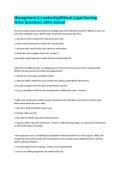 Management & Leadership&sol;Ethical Legal Nursing Nclex Questions 100&percnt; Solved