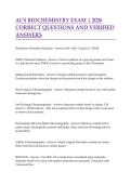 ACS BIOCHEMISTRY EXAM &vert; 2026  CORRECT QUESTIONS AND VERIFIED  ANSWERS