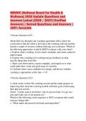NBHWC &lpar;National Board for Health & Wellness&rpar; 2026 Update Questions and Answers Latest &lpar;2026 &sol; 2027&rpar; &lpar;Verified Answers&rpar; &vert; Solved Questions and Answers &vert; 100&percnt; Accurate
