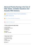 Advanced Practice Nursing in the Care of Older Adults&comma; 3rd Edition Questions And Answetrs With Solutions&period;pdf