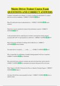 Master Driver Trainer Course Exam  QUESTIONS AND CORRECT ANSWERS