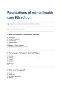 Foundations of mental health care 8th edition Questions And Answers With Solutions&period;pdf