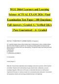 WGU D664 Learners and Learning Science ACTUAL EXAM 2026 &vert; Final Examination Test Paper &vert; 100 Questions &vert; Full Answers &vert; Graded A &vert; Verified Q&A &vert; Pass Guaranteed - A&plus; Graded