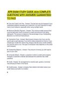 APR EXAM STUDY GUIDE 2026 COMPLETE QUESTIONS WITH ANSWERS GUARANTEED TO PASS