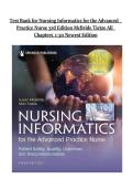 Test Bank for Nursing Informatics for the Advanced   Practice Nurse 3rd Edition McBride Tietze All   Chapters 1-30 Newest Edition