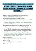 PORTAGE LEARNING A&P 1 MODULE 6 ENDOCRINE SYSTEM ACTUAL EXAM PAPER 2026 QUESTIONS WITH ANSWERS GRADED A&plus;