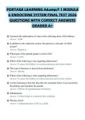 PORTAGE LEARNING A&P 1 MODULE 6 ENDOCRINE SYSTEM FINAL TEST 2026 QUESTIONS WITH CORRECT ANSWERS GRADED A&plus;