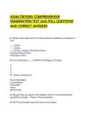ASAM CRITERIA COMPREHENSIVE EXAMINATION TEST 2026 FULL QUESTIONS AND CORRECT ANSWERS