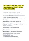 ASAM CRITERIA EXAM STUDY GUIDE 2026 COMPLETE QUESTIONS WITH ANSWERS GUARANTEED TO PASS