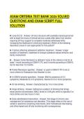 ASAM CRITERIA TEST BANK 2026 SOLVED QUESTIONS AND EXAM SCRIPT FULL SOLUTION
