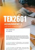 TEX2601 Assignment 1 Semester 1 ANSWERS 2026 - Due 31 March 2026