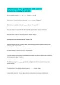 CPO Practice Test Questions with Correct Solutions Already Graded A&plus;