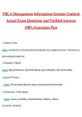 FBLA Management Information Systems Exam 2026 &vert; Complete Questions and Guide Answers&comma; 100&percnt; Verified Graded A&plus;