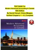 TEST BANK For  Modern Advanced Accounting In Canada  10th Edition  By Darrell Herauf&comma; Chima Mbagwu  Verified Chapter's 1 - 12 &vert; Complete