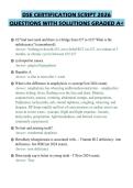 DSE CERTIFICATION SCRIPT 2026 QUESTIONS WITH SOLUTIONS GRADED A&plus;