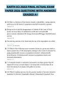 EARTH SCI 2GG3 FINAL ACTUAL EXAM PAPER 2026 QUESTIONS WITH ANSWERS GRADED A&plus;
