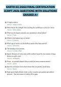 EARTH SCI 2GG3 FINAL CERTIFICATION SCRIPT 2026 QUESTIONS WITH SOLUTIONS GRADED A&plus;