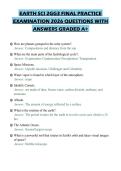EARTH SCI 2GG3 FINAL PRACTICE EXAMINATION 2026 QUESTIONS WITH ANSWERS GRADED A&plus;