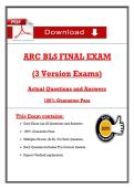 ARC BLS FINAL EXAM  &lpar;3 Version Exams&rpar;  Actual Questions and Answers   100&percnt; Guarantee Pass   