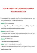 Food Manager Exam 2026 &vert; Complete Questions and Guide Answers&comma; 100&percnt; Verified Graded A&plus;