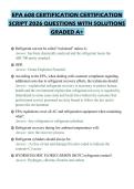 EPA 608 CERTIFICATION CERTIFICATION SCRIPT 2026 QUESTIONS WITH SOLUTIONS GRADED A&plus;