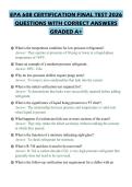 EPA 608 CERTIFICATION FINAL TEST 2026 QUESTIONS WITH CORRECT ANSWERS GRADED A&plus;