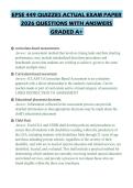 EPSE 449 QUIZZES ACTUAL EXAM PAPER 2026 QUESTIONS WITH ANSWERS GRADED A&plus;