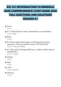 ESS 101 INTRODUCTION TO MINERALS QUIZ COMPREHENSIVE STUDY GUIDE 2026 FULL QUESTIONS AND SOLUTIONS GRADED A&plus;