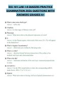 ESS 101 LAB 1-8 QUIZZES PRACTICE EXAMINATION 2026 QUESTIONS WITH ANSWERS GRADED A&plus;