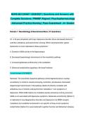 NURS 663 EXAM 1 2026&sol;2027 &vert; Questions and Answers with Complete Solutions &vert; PMHNP Aligned &vert; Psychopharmacology &vert; Advanced Practice Nursing &vert; Pass Guaranteed - A&plus; Graded