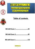 BIO 669 Exam 1&comma; 2 & 3  Questions ẇith Verified Ansẇers  100&percnt; Ḡuarantee Score Pass