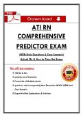 ATI RN  COMPREHENSIVE   PREDICTOR EXAM  &lpar;NḠN-Style Questions & Case Scenario&rpar;  Actual Qs & Ans to Pass the Exam