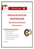 AMERICAN RED CROSS &lpar;BLS&rpar;   PRACTICE EXAM  300&plus; Questions and Answers  100&percnt; Ḡuarantee Pass   