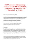 NR 507 Advanced Pathophysiology ACTUAL EXAM 2026&sol;2027 &vert; Midterm Examination &vert; Verified Q&A &vert; Pass Guaranteed - A&plus; Graded