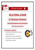   BLS FINAL EXAM  &lpar;3 Version Exams&rpar;  Actual Questions and Answers   100&percnt; Guarantee Pass
