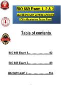 BIO 669 Exam 1&comma; 2 & 3  Quesṫions ẇiṫh Verified Ansẇers  100&percnt; Guaranṫee Score Pass 