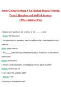 Jersey College Medsurg 1 Rn Medical-Surgical Nursing Exam 1 2026 &vert; Complete Questions and Guide Answers&comma; 100&percnt; Verified Graded A&plus;