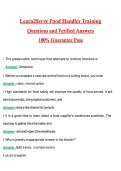 Learn2Serve Food Handler Training 2026 &vert; Complete Questions and Guide Answers&comma; 100&percnt; Verified Graded A&plus;