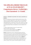 NSG 6998 APEA PREDICTOR EXAM ACTUAL EXAM 2026&sol;2027 &vert; Comprehensive Review &vert; Verified Q&A &vert; Pass Guaranteed - A&plus; Graded
