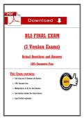 BLS FINAL EXAM  &lpar;3 Version Exams&rpar;  Actual Questions and Answers   100&percnt; Guarantee Pass   