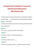 Louisiana Class D "Chauffeur's" License Test 2026 &vert; Complete Questions and Guide Answers&comma; 100&percnt; Verified Graded A&plus;