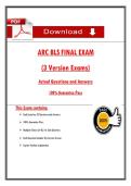 ARC BLS FINAL EXAM  &lpar;3 Version Exams&rpar;  Actual Questions and Answers   100&percnt; Guarantee Ṗass 