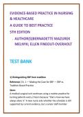 2026 NGN NCLEX Test Bank for Evidence-Based Practice in Nursing & Healthcare 5th Ed by Melnyk &vert; MCQs Rationales Clinical Judgment