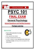PSYC 101 Final Exam &ndash; Psychology &vert; Portage Learning &lpar;2026&rpar; Actual Questions & Verified Answers &lpar;PDF&rpar;